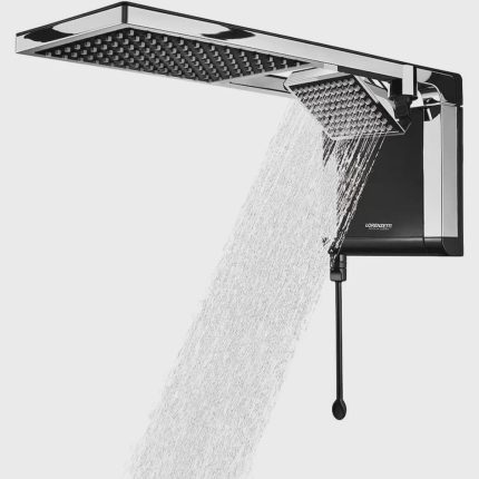 Chuveiro Eletrônico Lorenzetti Acqua Duo Multitemperatura 7800W 220V Black e Cromado