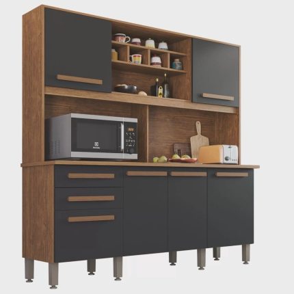 Armário para Cozinha 6 Portas 2 Gavetas Luna Plus