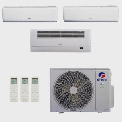 Ar-Condicionado Multi Split Inverter R-32 Gree 24.000 (2x Evap hw 9.000 + 1x Evap Cassete 1 Via 9.000) QuenteFrio 220V